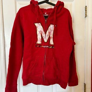 UMD - University of Maryland - Fanatics Large Red Zip Up Hoodie